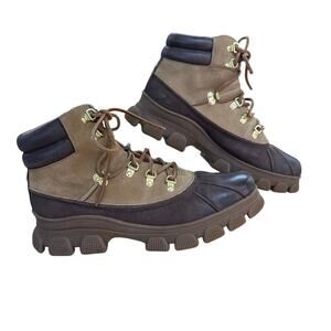 Sperry Top-Sider Womens Water Resistant Lace-Up Duck Boot Size 11 Brown